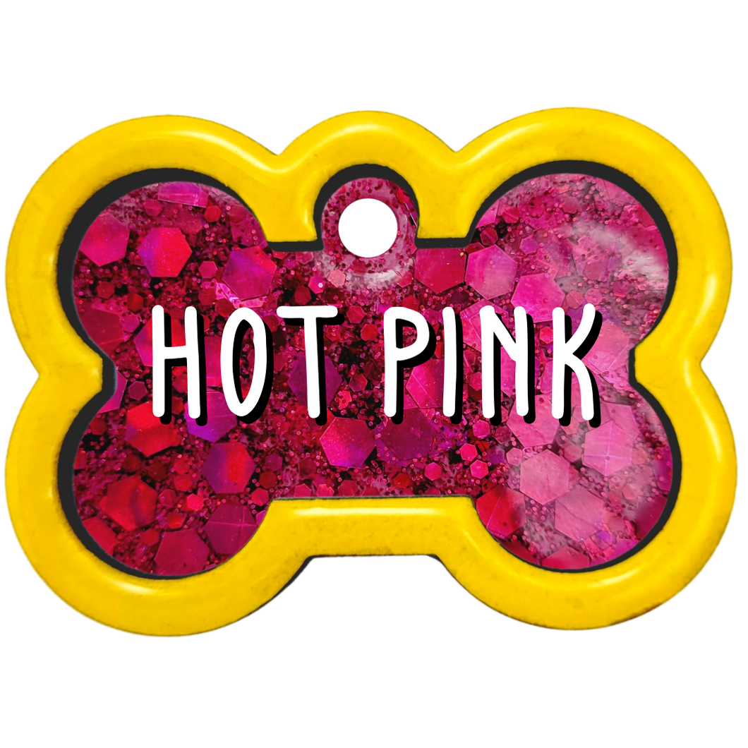 Yellow Tag with Hot Pink Fill