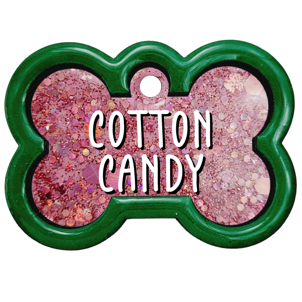 Green Tag with Cotton Candy Fill