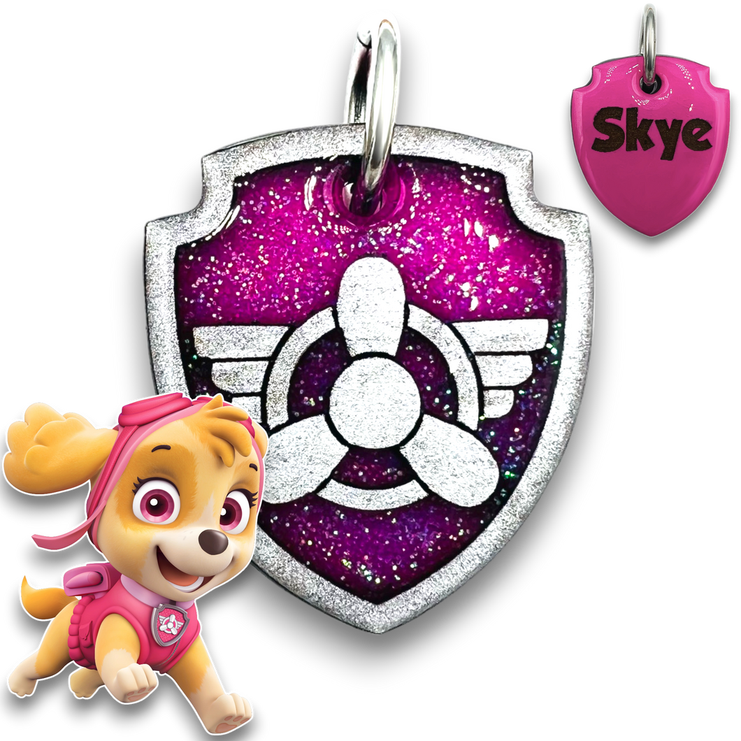 Poppin Premium - Skye - Paw Patrol Tag (Engraving Included)
