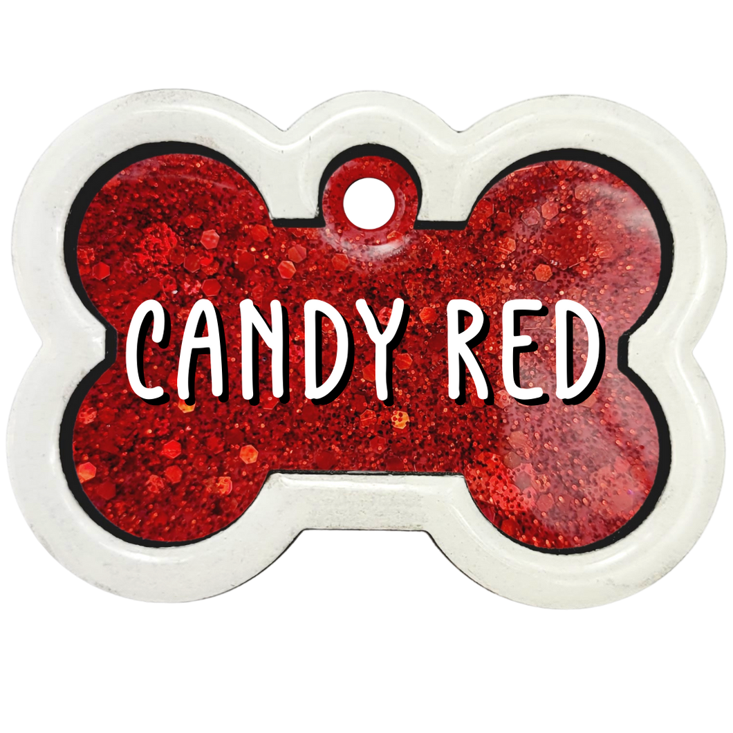 White Tag with Candy Red Fill