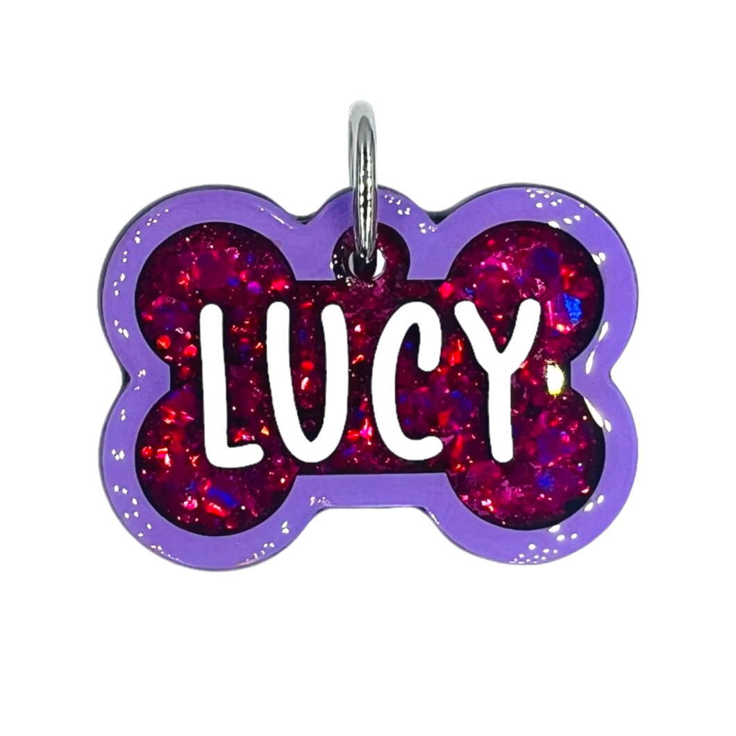 Lavender Tag with Hot Pink Fill