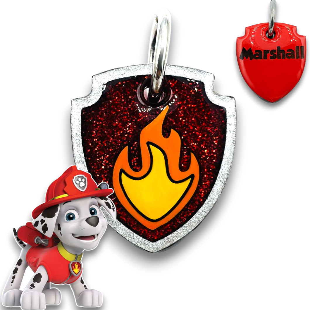 Poppin Premium Marshall Paw Patrol Tag Engraving Included Poppin Pet Tags