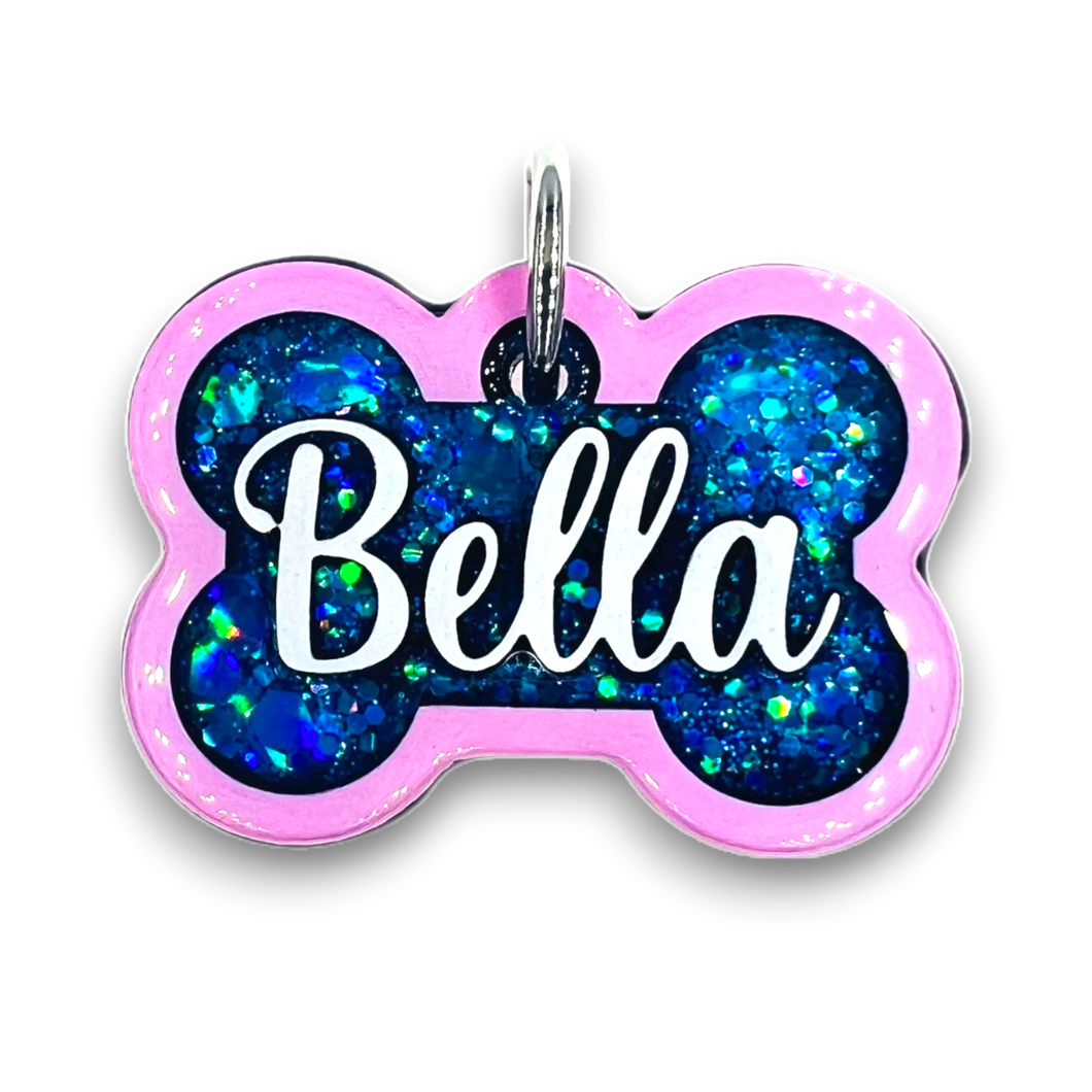 Light Pink Tag with Mermaid Blue Fill