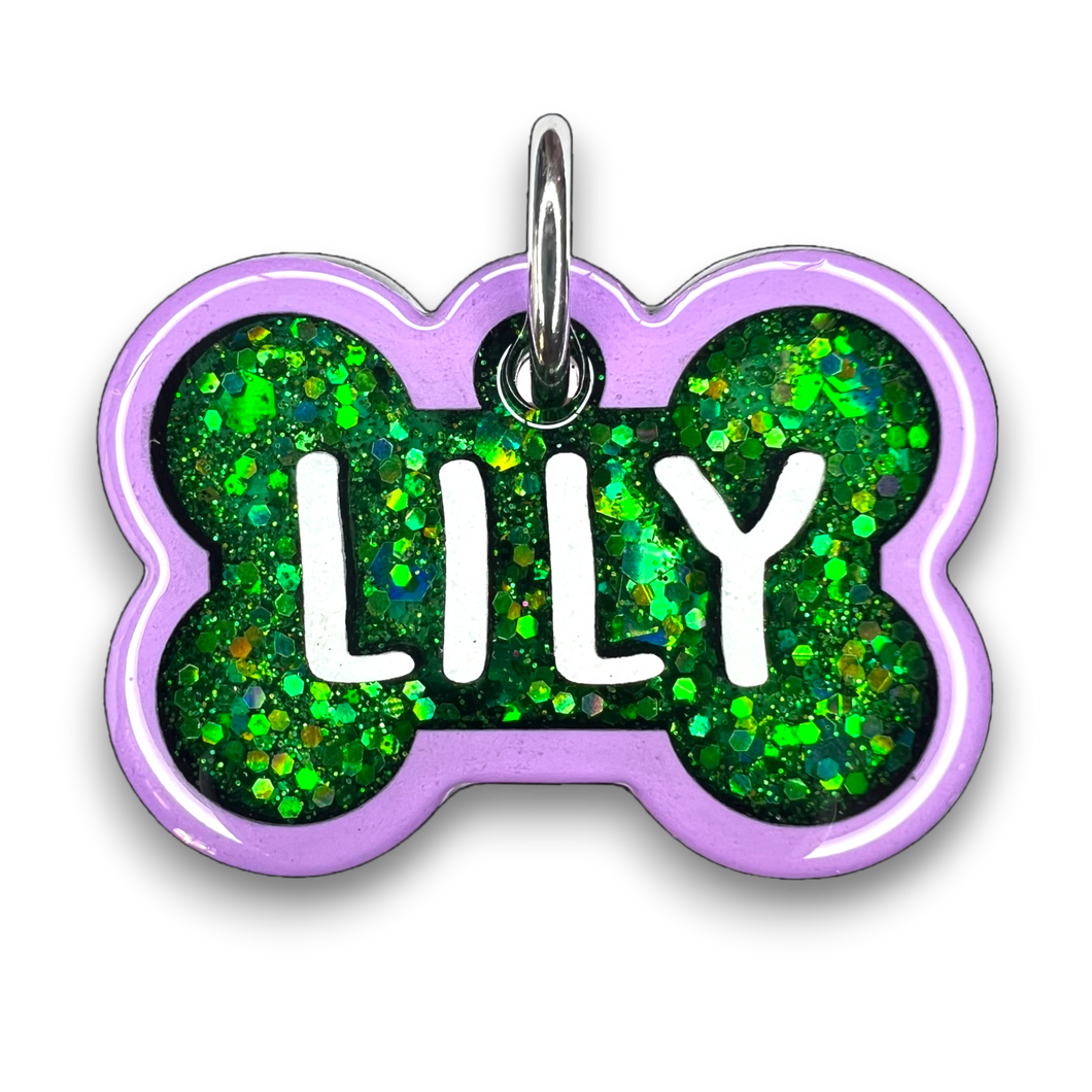 Lavender Tag with Emerald Fill