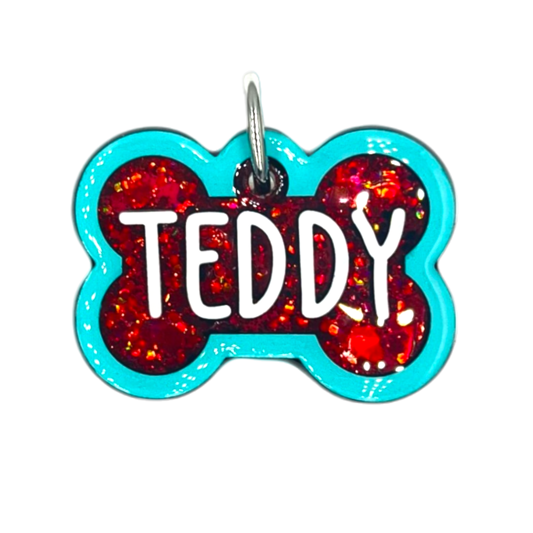 Sea Green Tag with Candy Red Fill