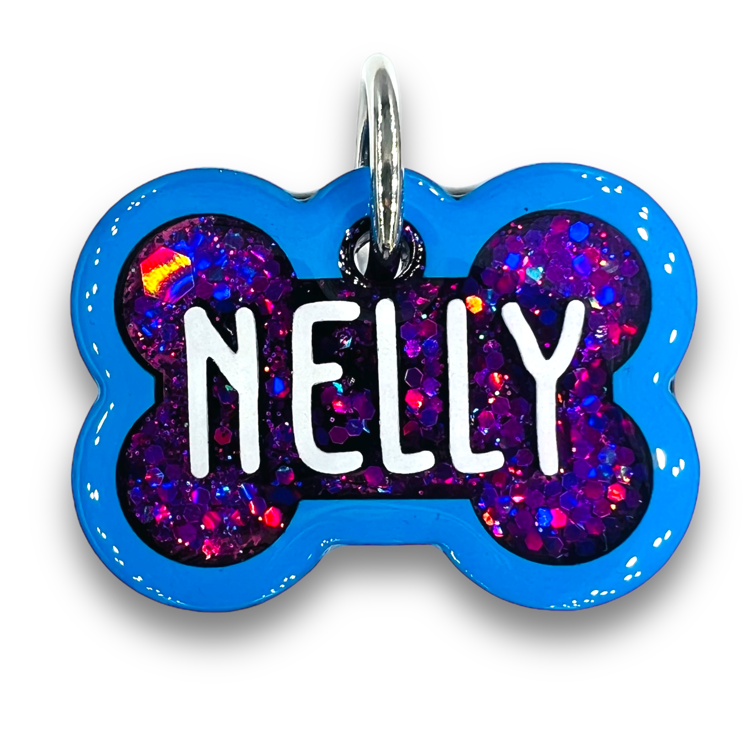 Blue Tag with Candy Magenta Fill – Poppin Pet Tags