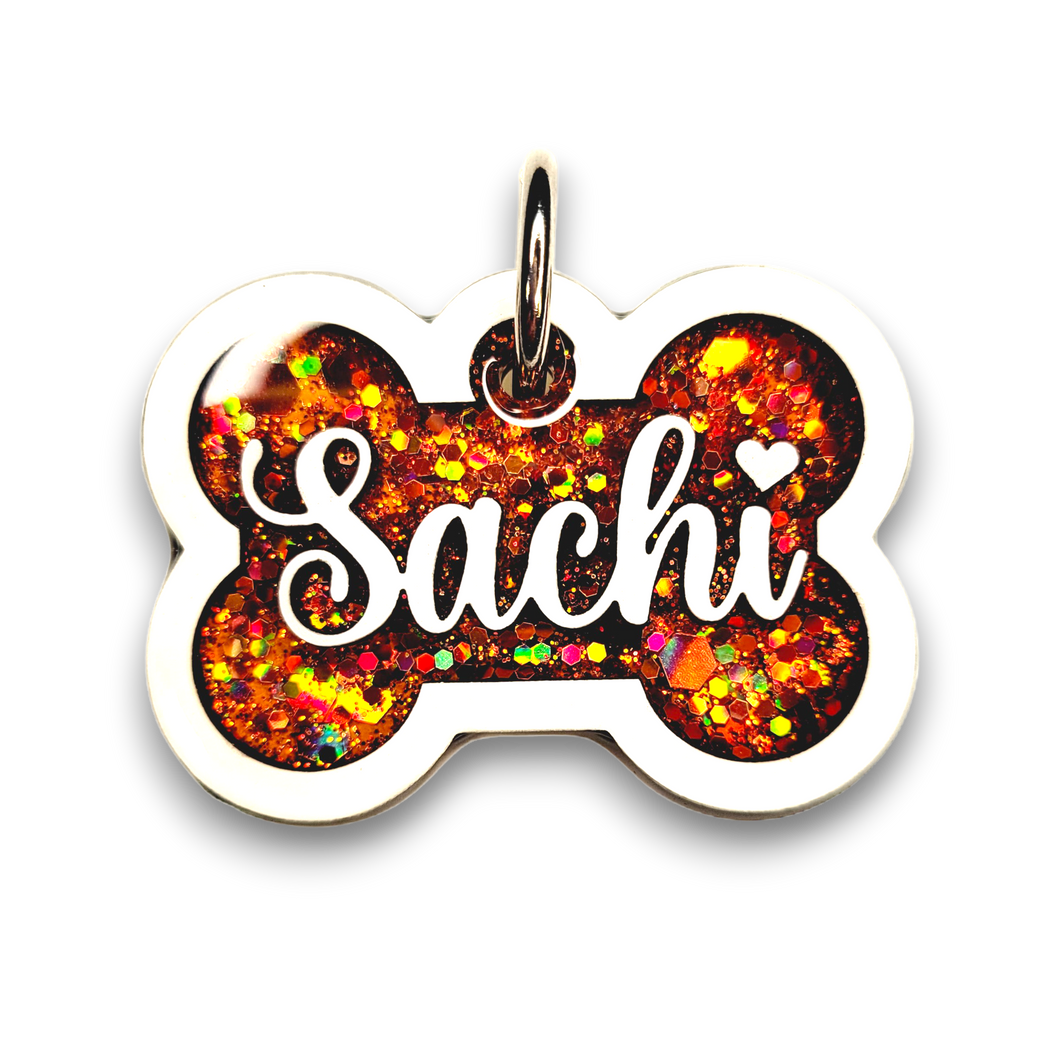 White Tag with Burnt Orange Fill