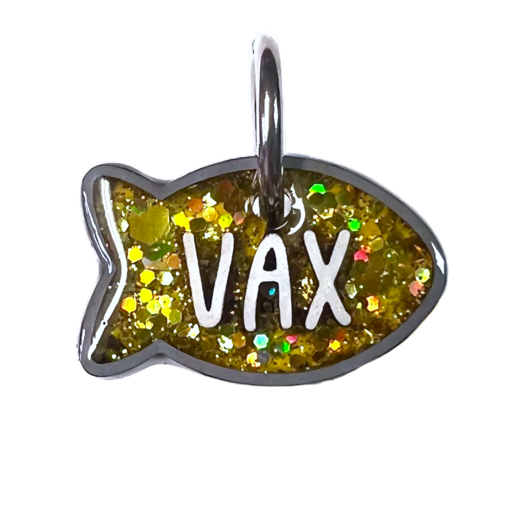 Gray Tag with Gold Lemon Fill