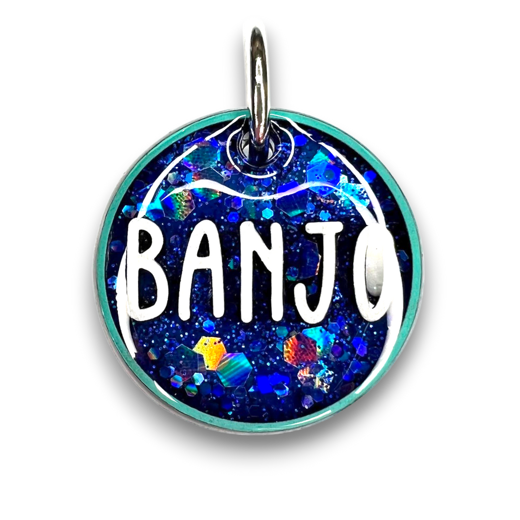 Sea Green Tag with Royal Blue Fill