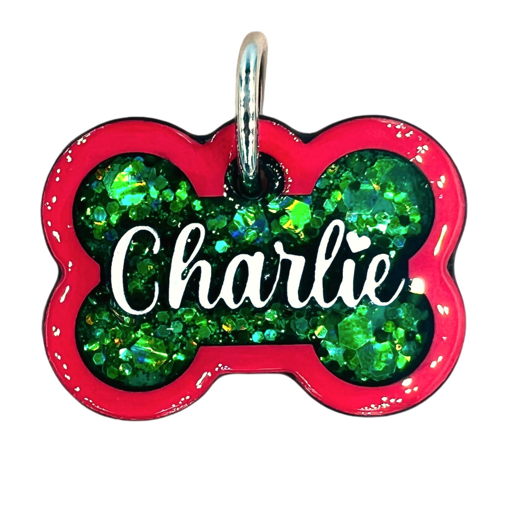 Red Tag with Emerald Fill