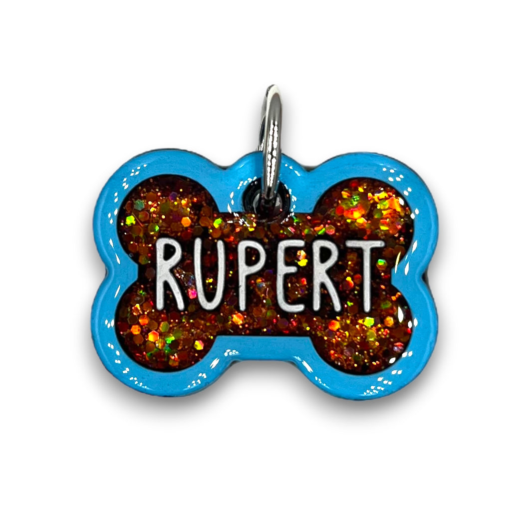 Light Blue Tag with Burnt Orange Fill