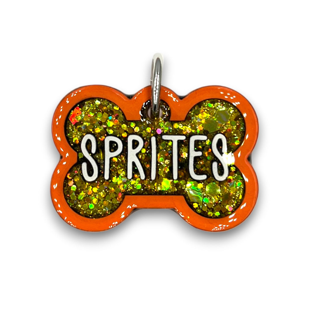 Orange Tag with Gold Lemon Fill