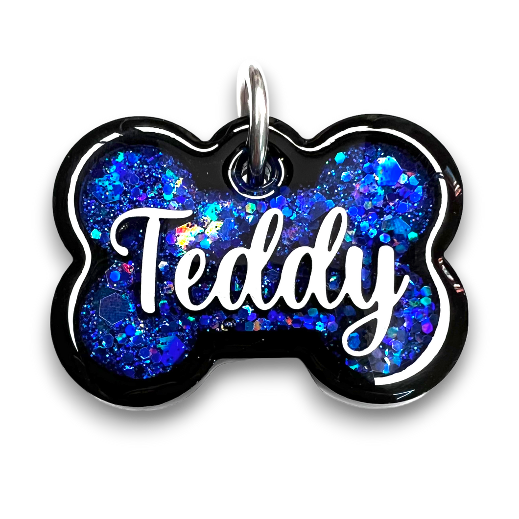 Black Tag with Royal Blue Fill