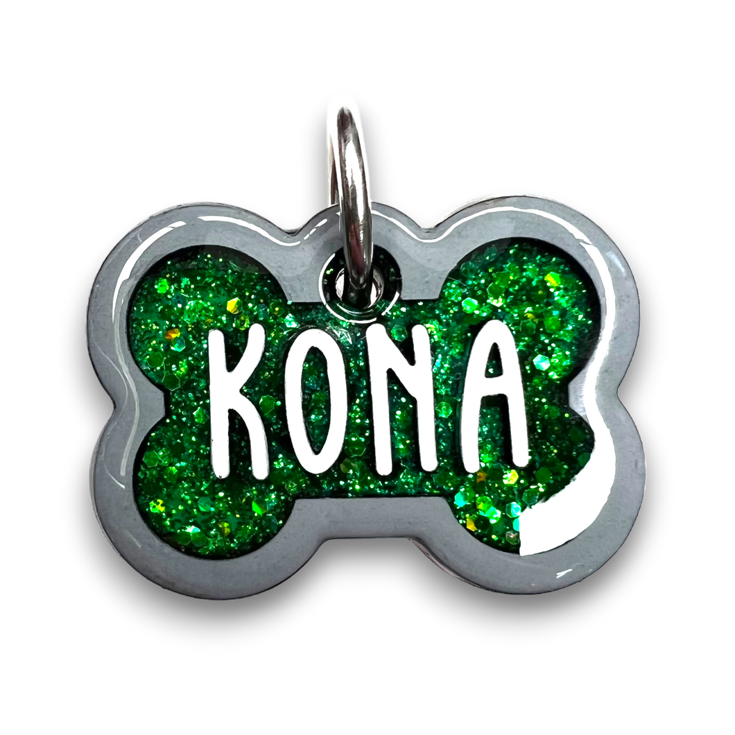 Gray Tag with Emerald Fill